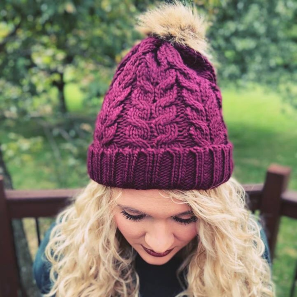 Burgundy beanie
